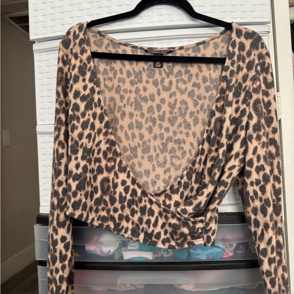 Leopard Print Wrap Top Victoria Secret